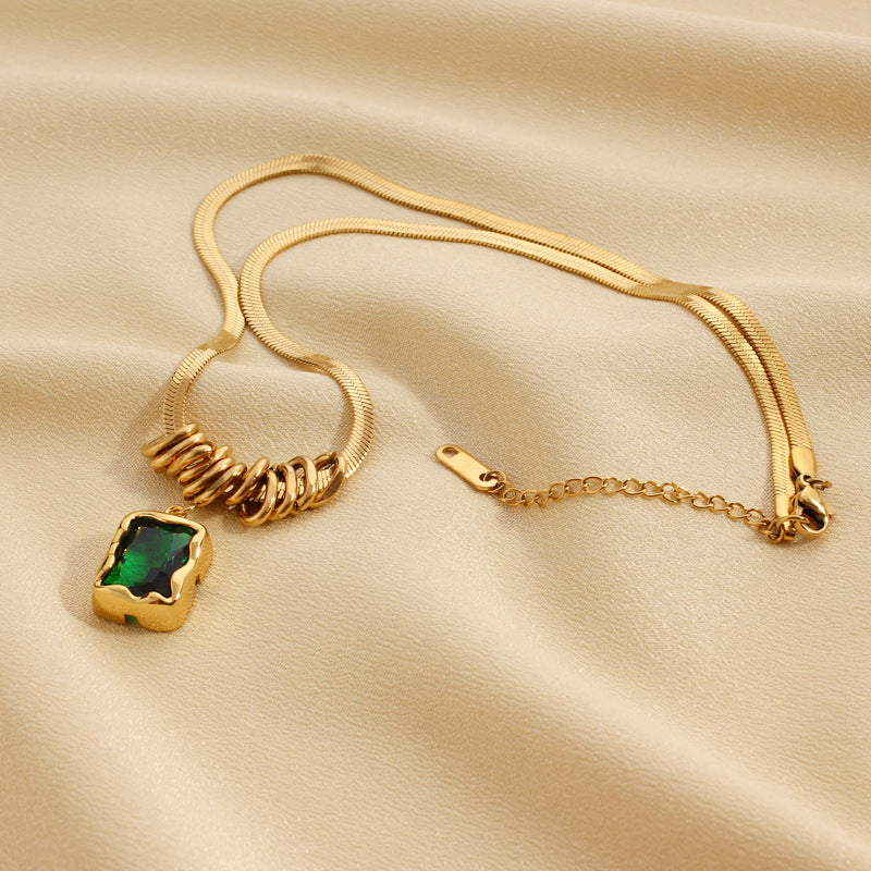 18k Golden Green Necklace