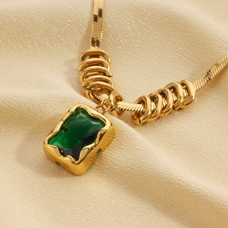 18k Golden Green Necklace