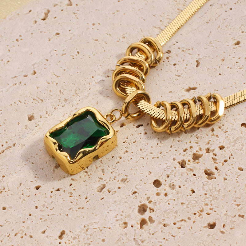 18k Golden Green Necklace