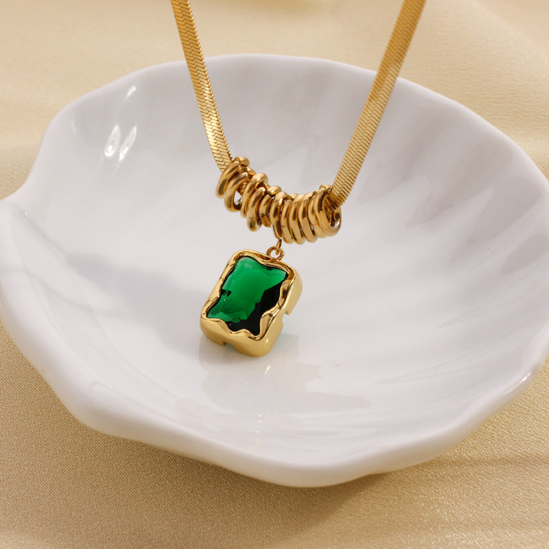 18k Golden Green Necklace