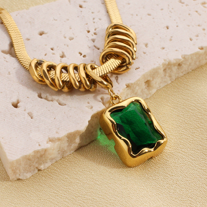 18k Golden Green Necklace