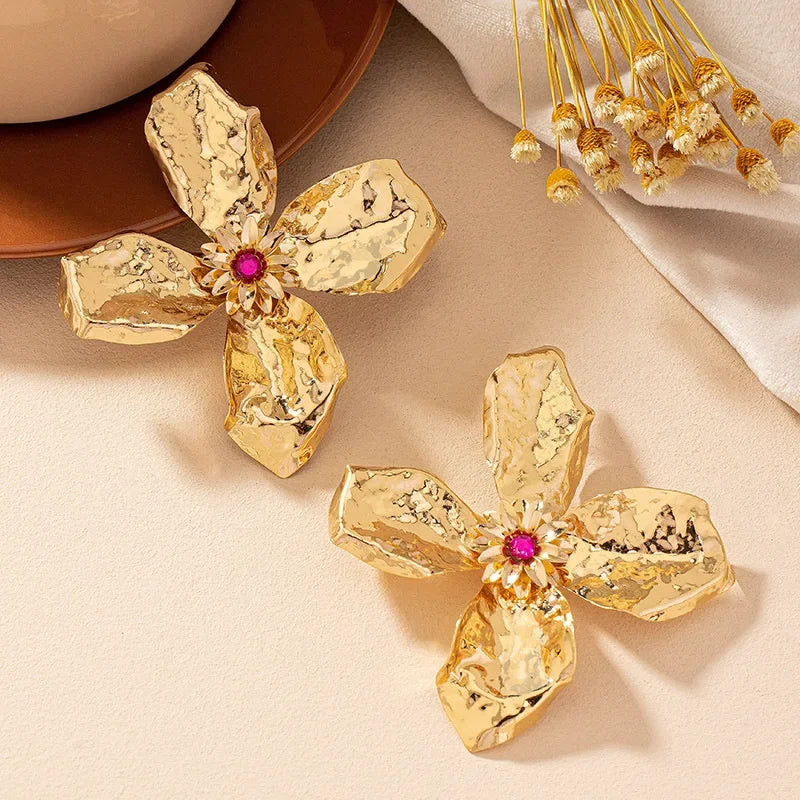 Geometric Stud Earrings For Women Irregular Petal