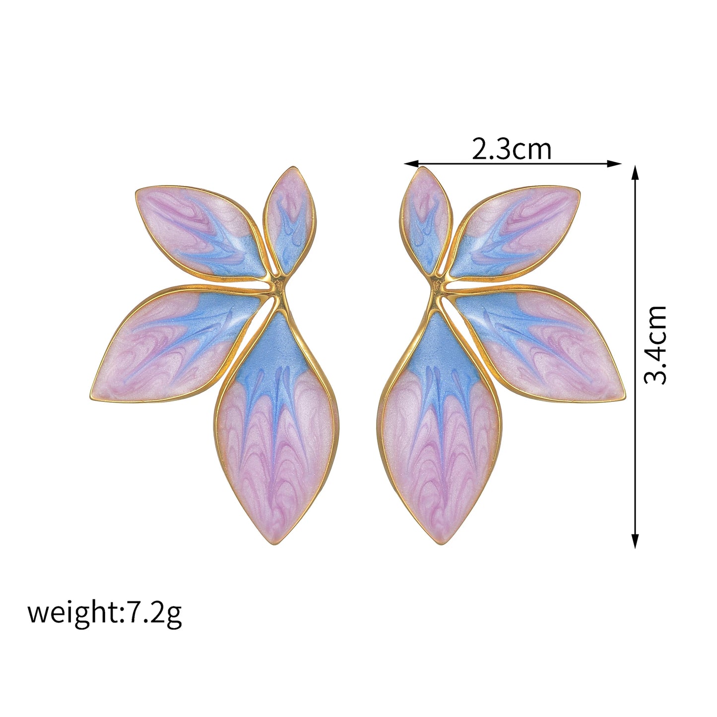 Creative 2024 New Oil Drip Leaf Stud Earrings