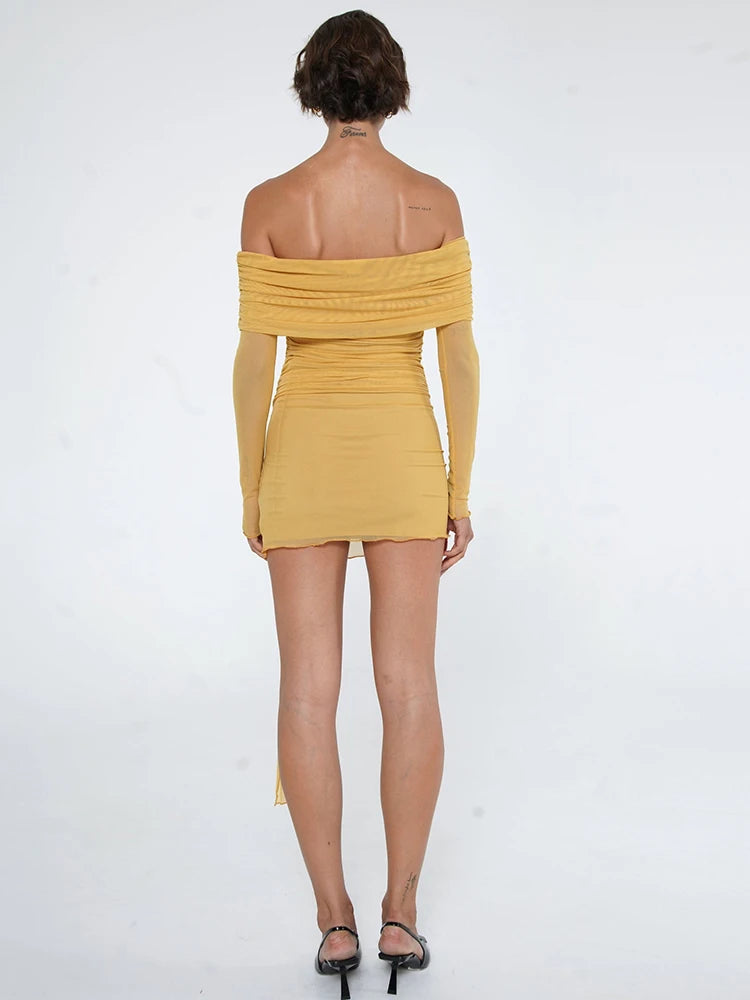 Strapless Backless Off-Shoulder Long Sleeves Sexy Mini Bodycon Dress