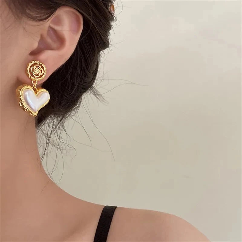 Luxury Flower Heart Earrings