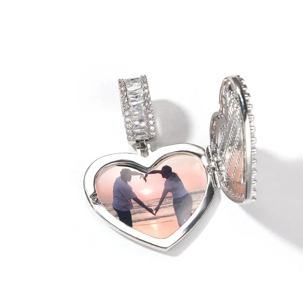 Iced Out  Love Style Custom Photo Pendant Collections Set