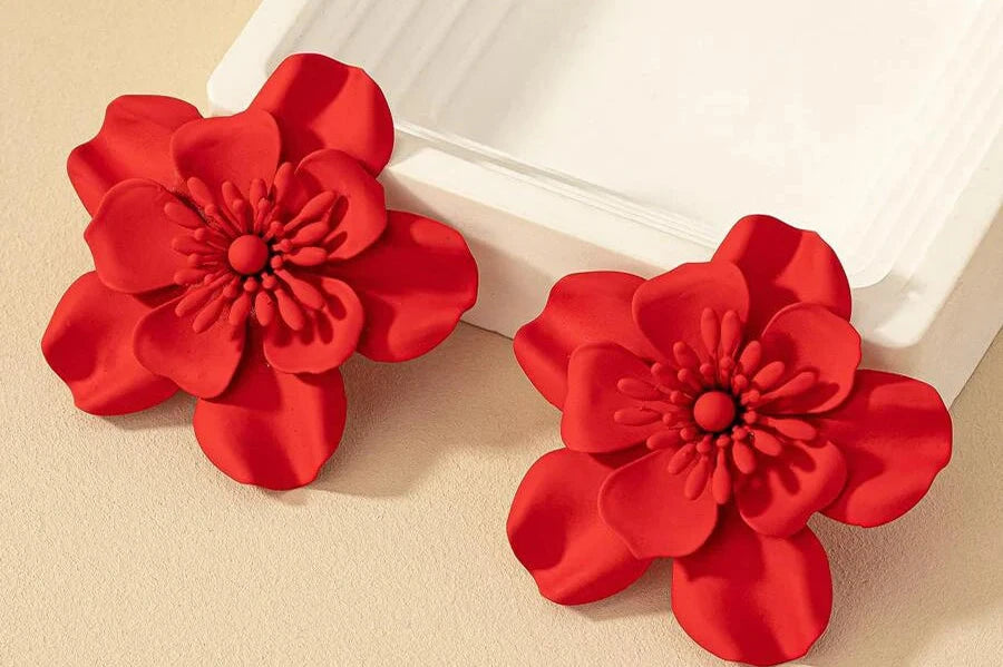 Big Red Bohemia Summer Flower Earring