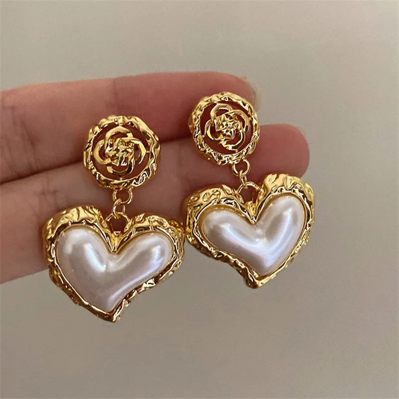 Luxury Flower Heart Earrings