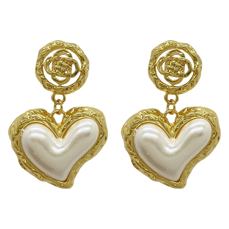 Luxury Flower Heart Earrings