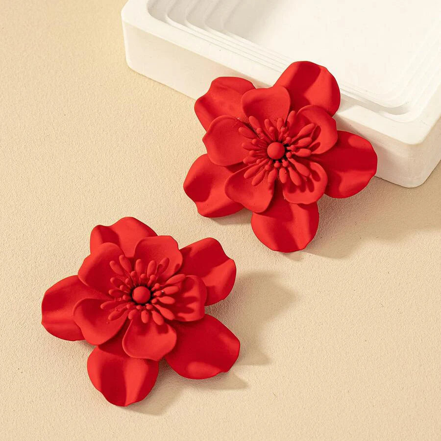 Big Red Bohemia Summer Flower Earring