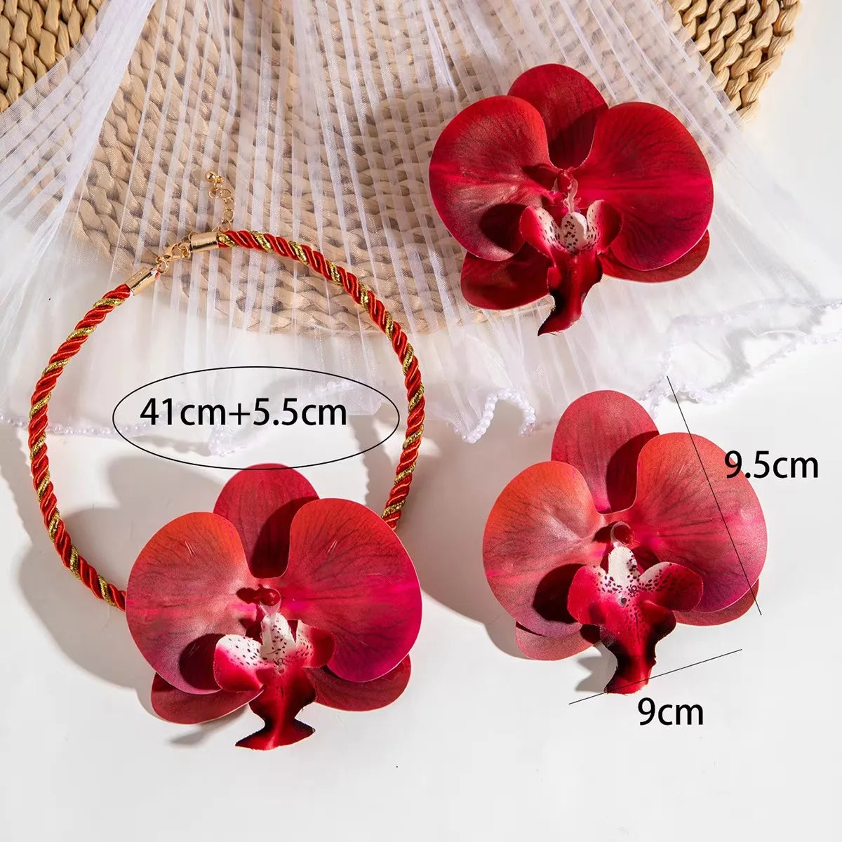 Tocona Bohemia Trendy Big Butterfly Orchid Flower Earrings