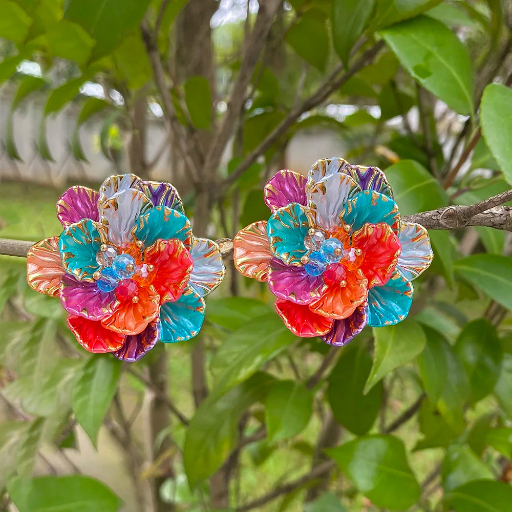 Colorful Crystal Beads Resin Flower