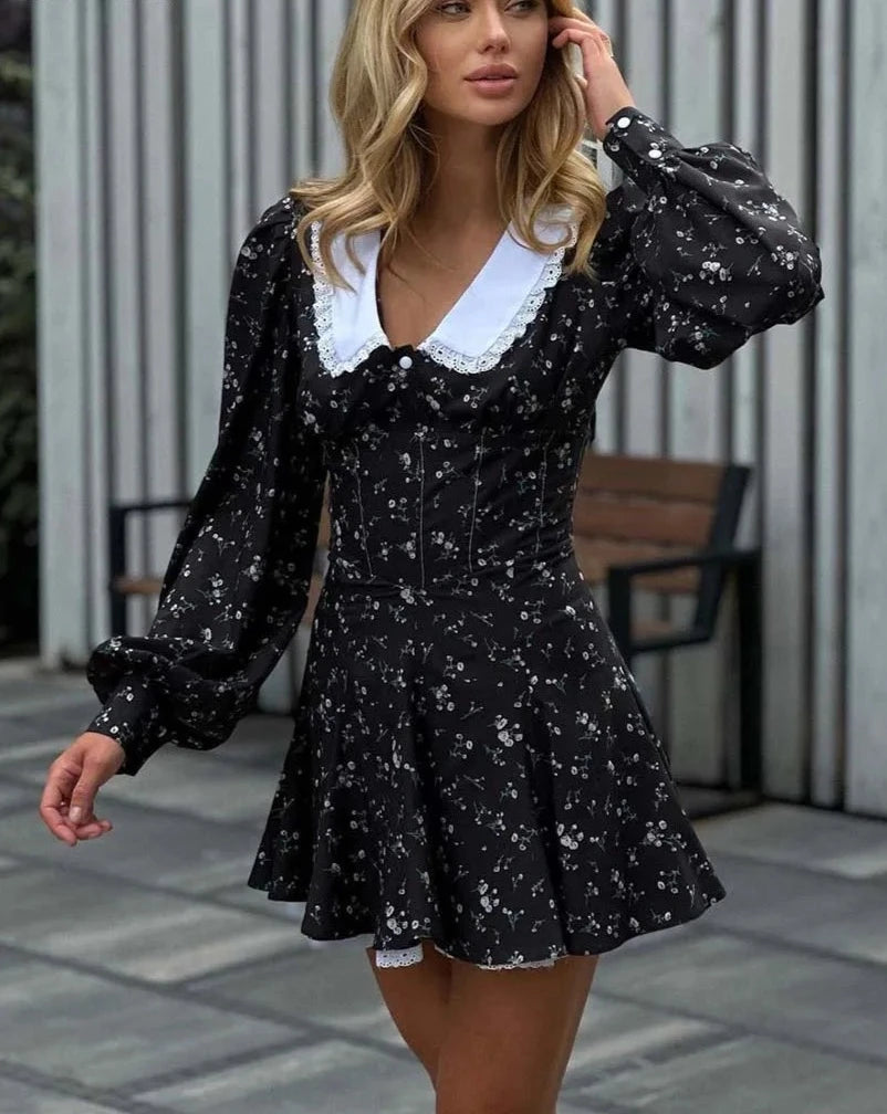 Oymimi Elegant Black Patchwork Fashion Print