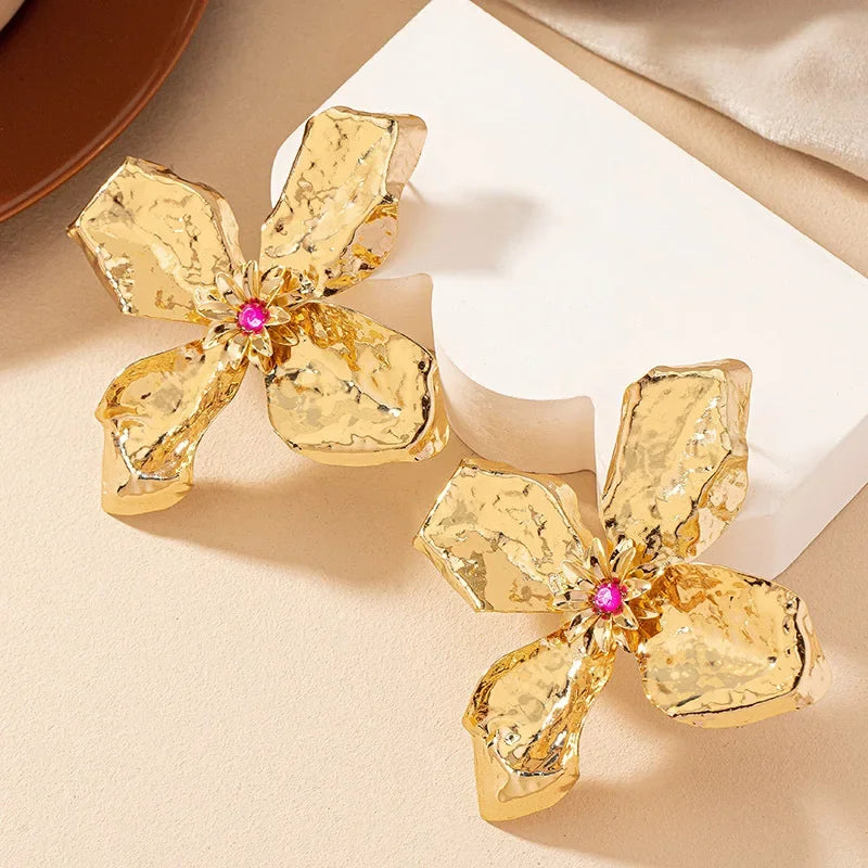 Geometric Stud Earrings For Women Irregular Petal