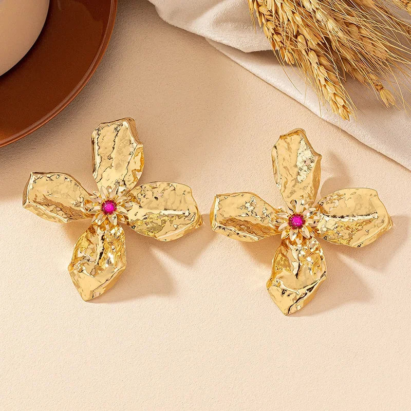 Geometric Stud Earrings For Women Irregular Petal