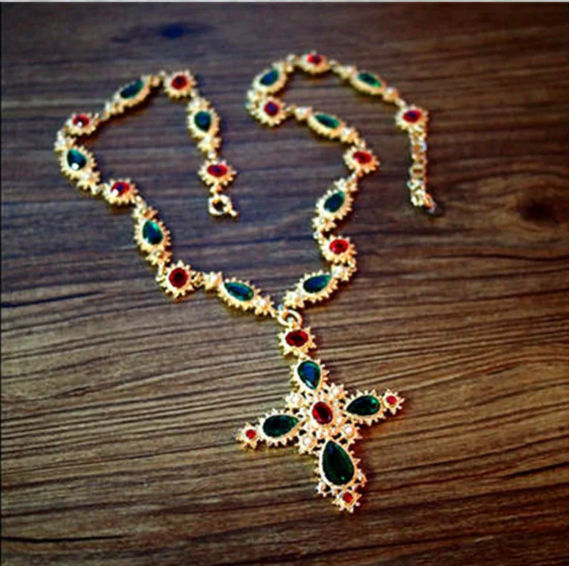 Luxury Crystal Statement Choker Cross Necklaces