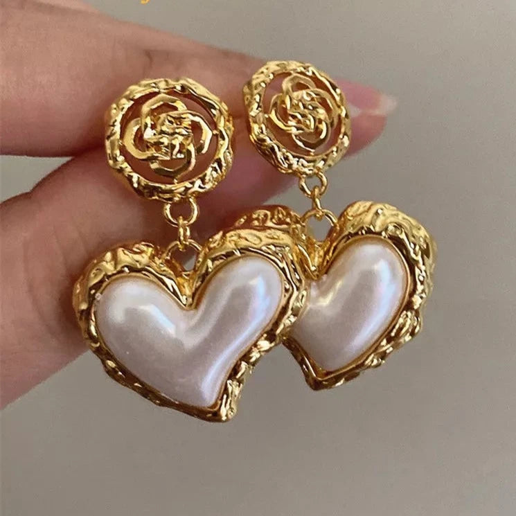 Luxury Flower Heart Earrings