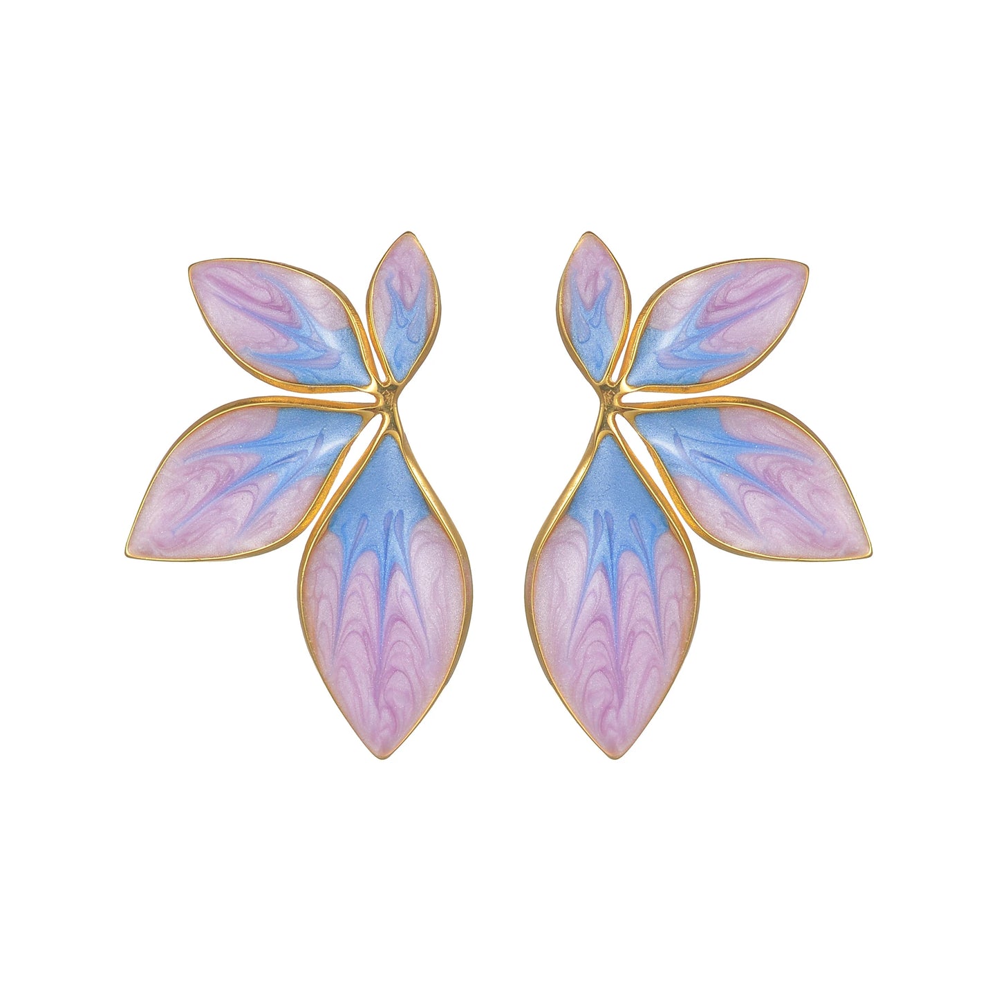 Creative 2024 New Oil Drip Leaf Stud Earrings